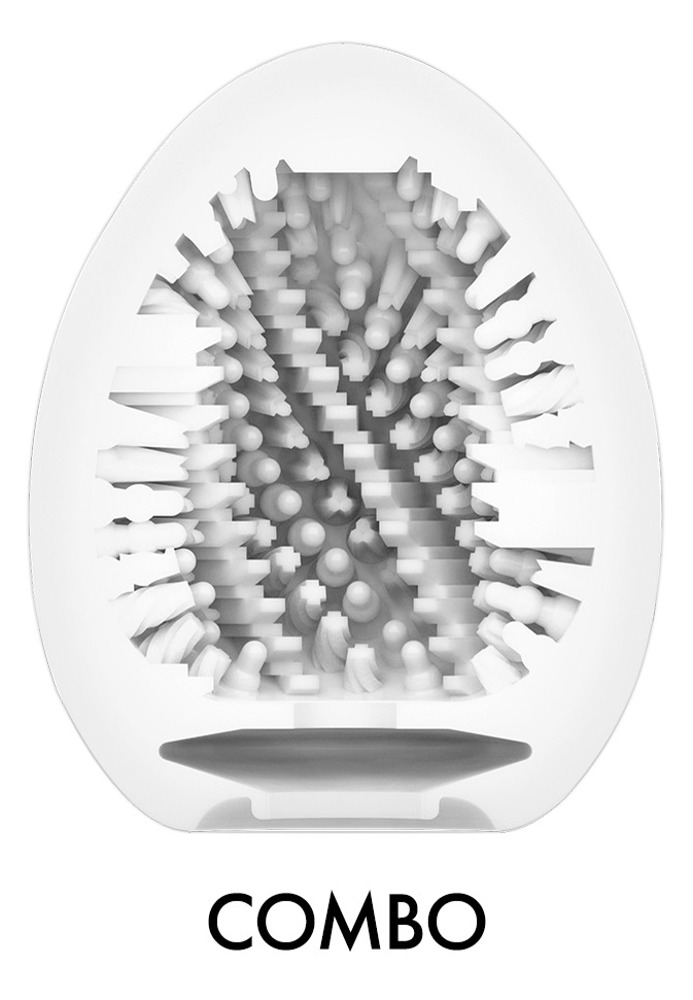 Tenga Egg Stronger «Combo» hard boiled, disposable masturbator with stimulating structure (cloud-shaped ribs)